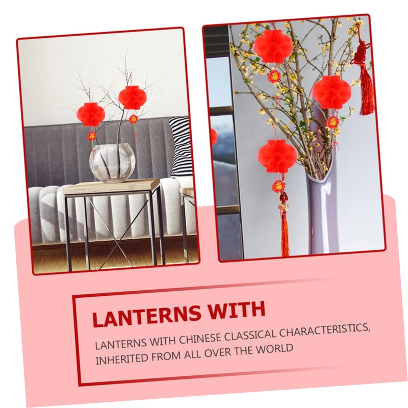 30pcs Red Paper Lanterns Traditional Honeycomb Design for Spring Festival Wedding Party Decoration - Image 5