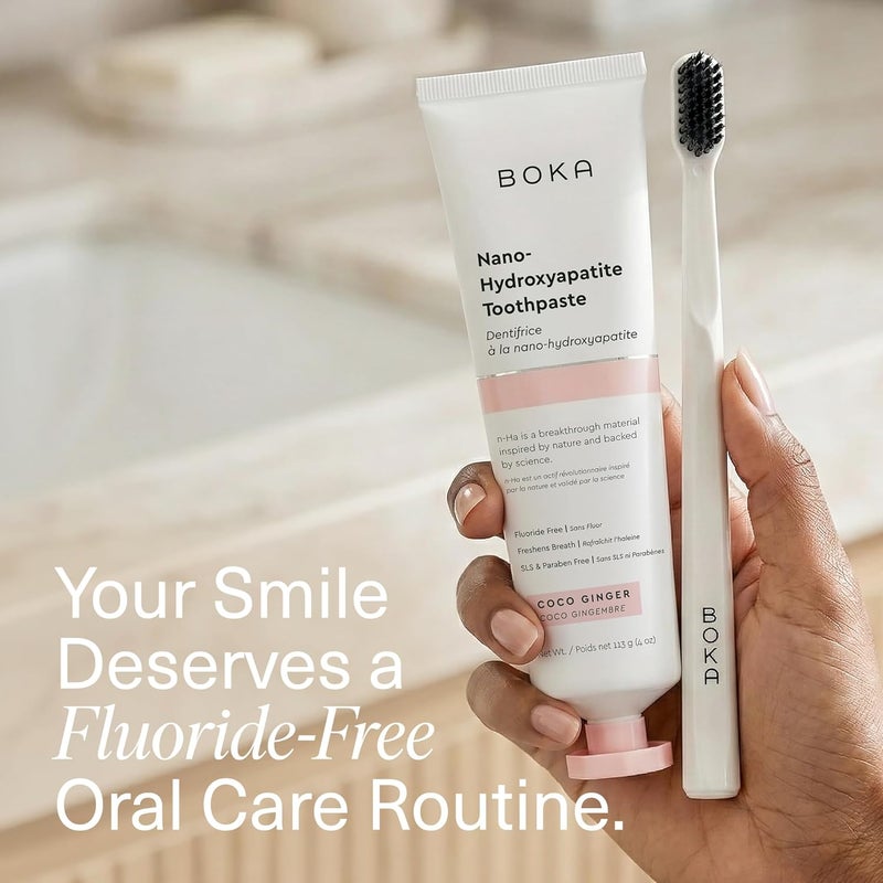 BOKA PINPOXE Coco Ginger Toothpaste - Nano-Hydroxyapatite for Remineralizing and Sensitivity, Fluoride-Free I Dentist Recommended, Made in USA I 4oz - Image 2