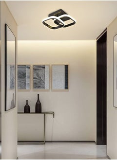 XiuWoo Modern Led Ceiling Light, 2 Lights (Black) Ceiling Lights Fixture, Cool/Warm/Daylight 3 Colors Temperature Switchable Flush Mount for Hallway Entry Corridor Livingroom  - Image 3