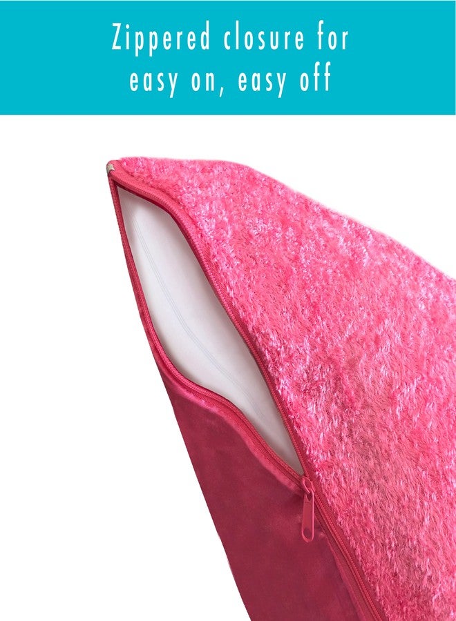 Fresh Ideas Velvet Body Pillow Cover, 20 inches by 54 inches, Pink, 2-Pack - Image 4