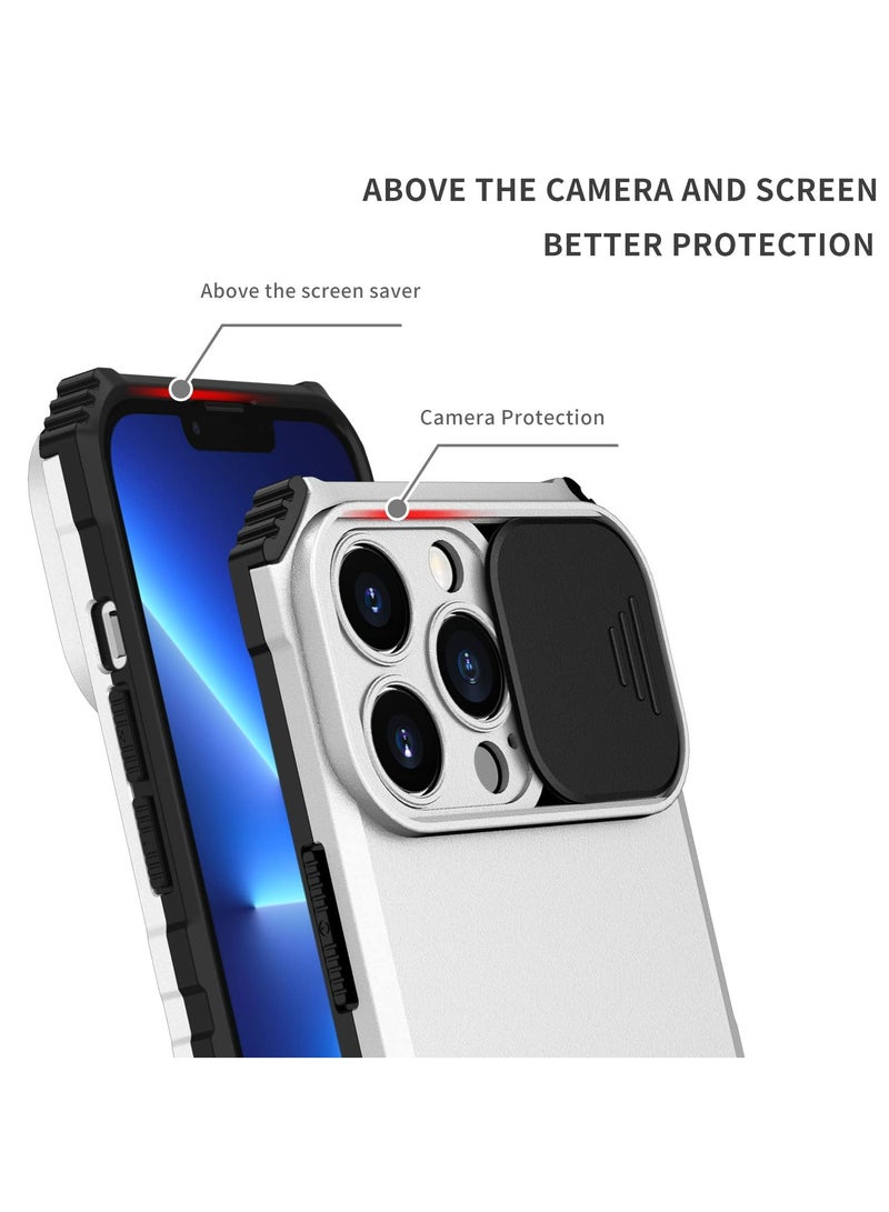 Case Cover For Apple iPhone 15 Pro Max White Mobile Phone , Innovative Telescopic Bracket, Sliding Protection Camera Window, Bumper Shockproof Phone Back Cover - Image 3
