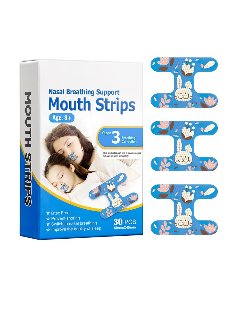 general Mouth Tape 30PCS Anti Snoring for Sleeping [Stage 3: Breathing Correction] Non-woven Fabric Anti Snoring Strips, Open Mouth Correction Patch for Kids Adults (Age 8+) - Image 1