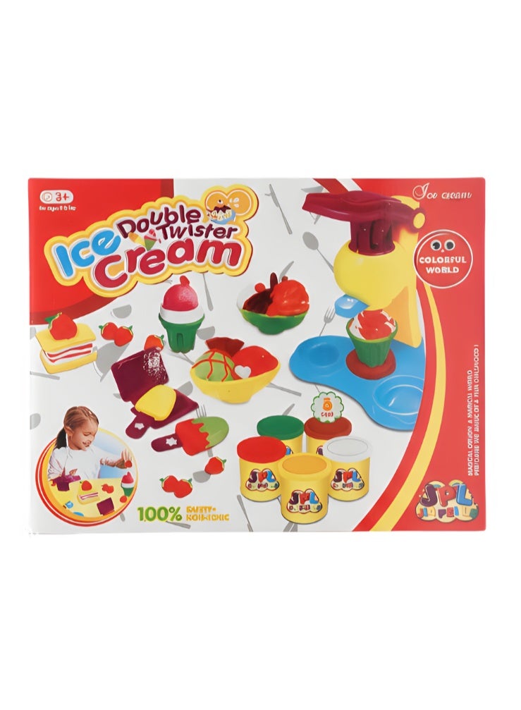 بريميم مجموعة عجينة الألوان صانع الآيس كريم مع آلة – لعبة إبداعية وآمنة للأطفال - Image 2