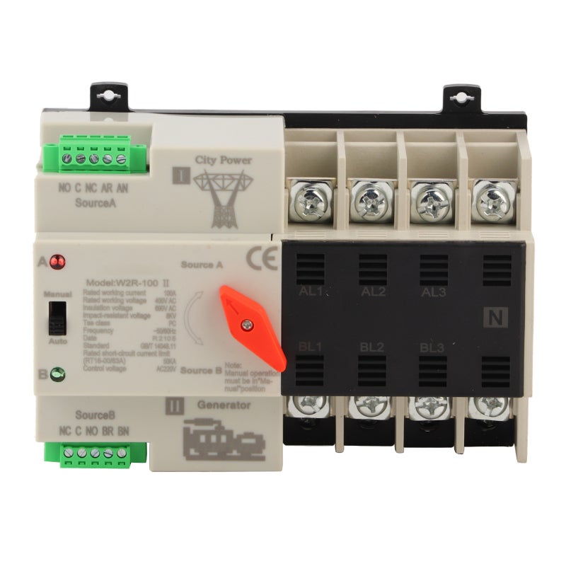 GEYA Automatic Transfer Switch: 4P 60A AC400V 50/60Hz - Instant Backup Power Activation Compact Structure Rail-Mounted for Home PZ30 Distribution Box Emergency Power Systems - Image 1