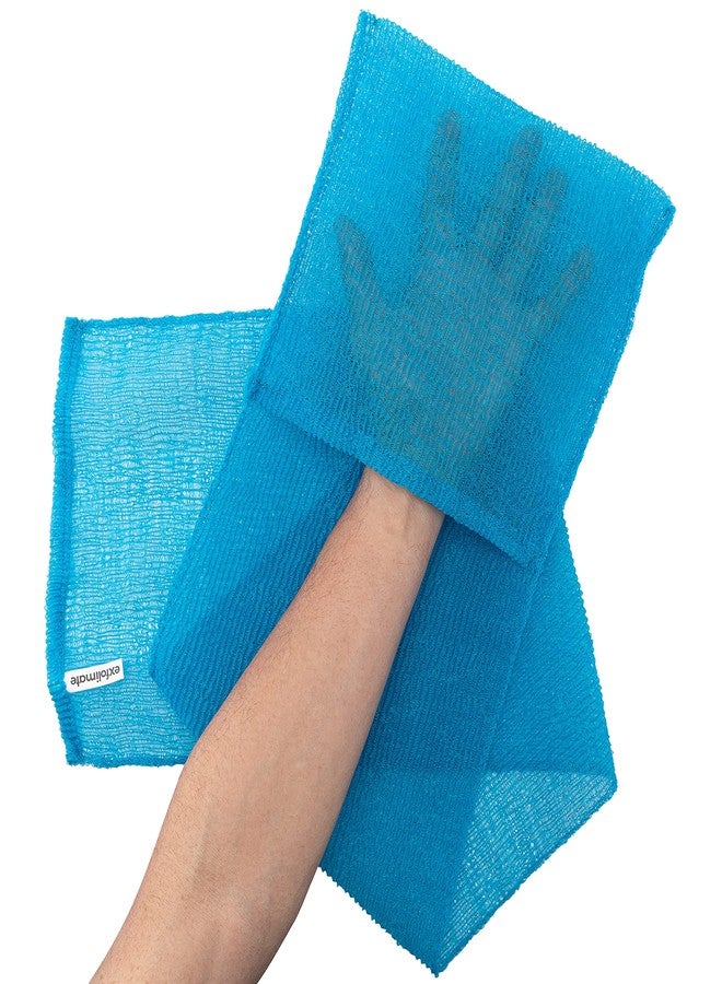 green heart labs ExfoliMATE | Magic Exfoliating Shower Cloth Gently Removes Dead Skin for a Youthful Clear Complexion (Pocket 2.0, Aqua) - Image 3