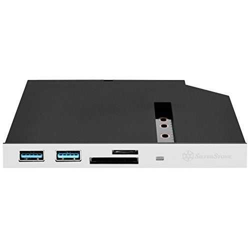 SilverStone Technology FPS01 12.7mm Slim ODD Device Bay to M.2 SATA SSD with Dual USB 3.0 Type-A and SD/Micro-SD Reader - Image 1