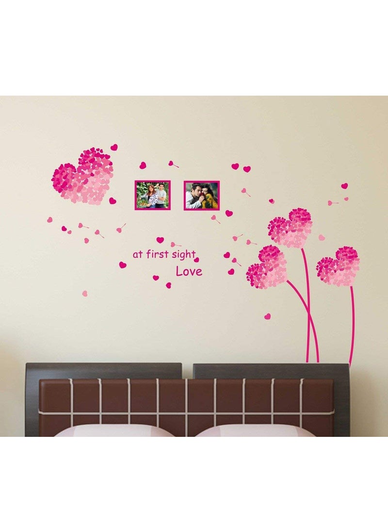 Decals Design Decals Design 'Heart Shaped Flowers with Blowing Petals' Wall Decal (PVC Vinyl, 70 cm x 50 cm x 70 cm, Multicolour)  - Image 3