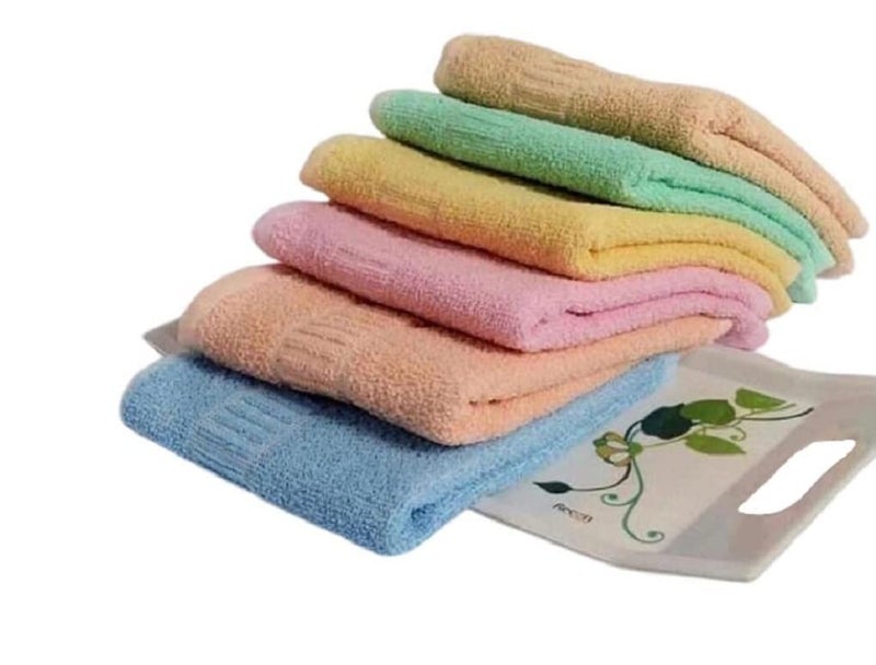 Ayus Cotton Hand Towel 450 GSM, Multicolour Ultra Soft and Super Absorbent (Set of 6) - Image 4