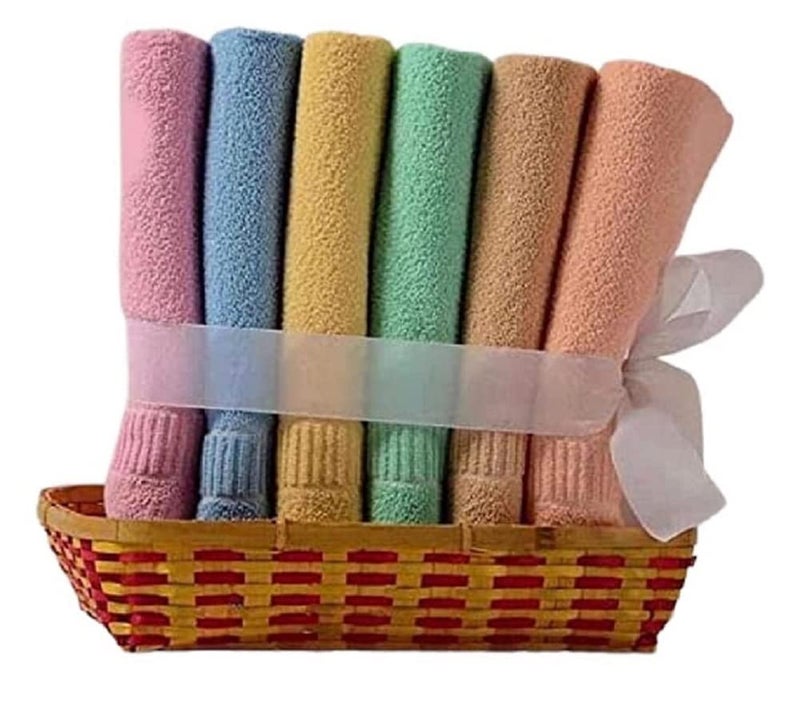 Ayus Cotton Hand Towel 450 GSM, Multicolour Ultra Soft and Super Absorbent (Set of 6) - Image 3