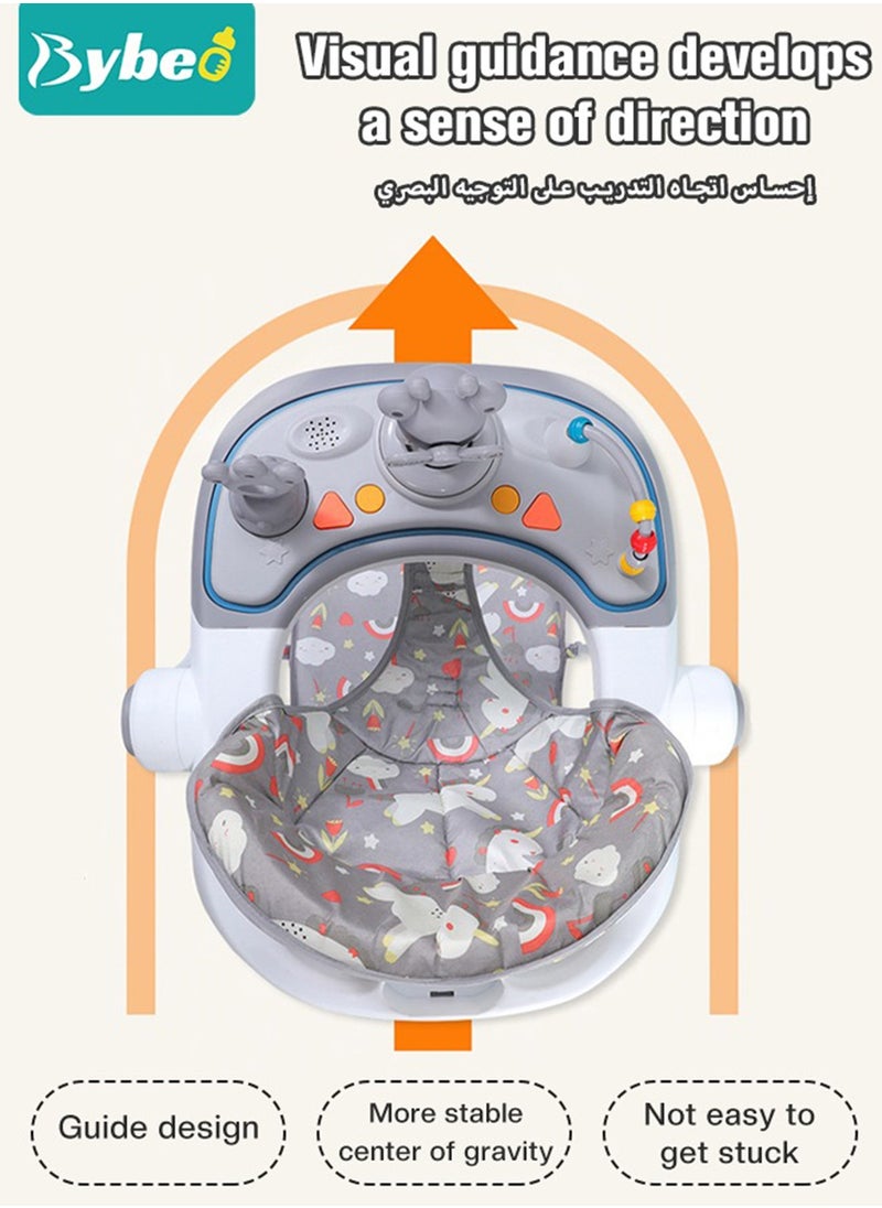 بيبو - مشاية للأطفال 3 في 1 مع مقبض دفع للوالدين، ارتفاع قابل للتعديل ووسادة مقعد مريحة كبيرة للرضع والأطفال. - Image 1