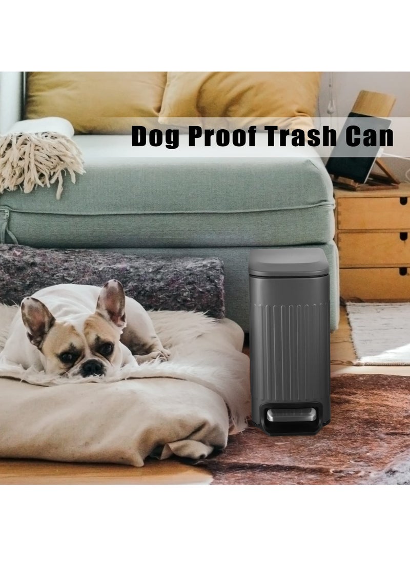 Arabest Slim Bathroom Trash Can with Lid Soft Close, 6 Liter/1.6 Gallon Stainless Steel Small Garbage Can with Removable Inner Bucket, Step Pedal, Slim Wastebasket for Toilet, Office, Bedroom  - Image 2
