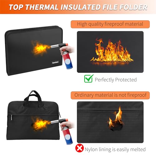 Hontom Accordion File Organizer,13 Pockets Fireproof Expanding File Folder with Multi Pockets,Portable Business Fire Safe Storage Document Organizer Folder with Zipper for Documents and File - Image 4