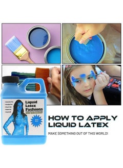 Liquid Latex Fashions Ammonia Free Natural Face Paint For Kids And Adults Ideal For Artwork Party School Plays Cosplays And Concerts Neon Blue 8 Oz  - Image 5