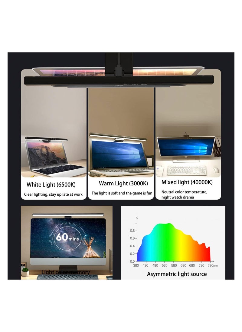 Rightsure - Computer Monitor Light,No Glare Monitor Light Bar with Eye Caring,Touch Control USB Powered E-Reading LED Task Lamp Screen Light Bar with No Glare,Stepless-Dimming LED Lamp for Desk Office Home Game - Image 1