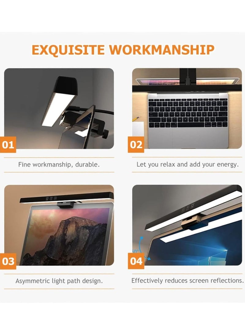 Rightsure - Computer Monitor Light,No Glare Monitor Light Bar with Eye Caring,Touch Control USB Powered E-Reading LED Task Lamp Screen Light Bar with No Glare,Stepless-Dimming LED Lamp for Desk Office Home Game - Image 1