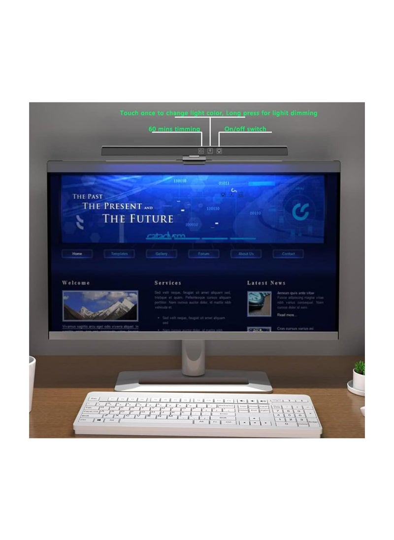 Rightsure - Computer Monitor Light,No Glare Monitor Light Bar with Eye Caring,Touch Control USB Powered E-Reading LED Task Lamp Screen Light Bar with No Glare,Stepless-Dimming LED Lamp for Desk Office Home Game - Image 1