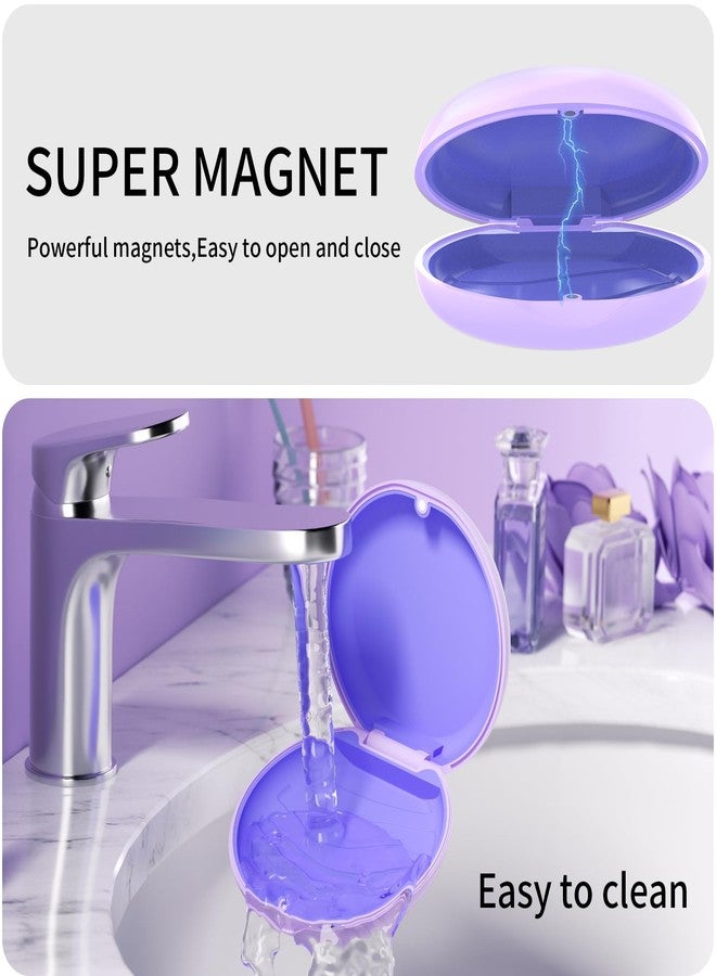 HEMILAB 2 Pack Retainer Case, Slim Aligner Case, Compatible with Invisalign, Mouth Guard Case, Cute Orthodontic Retainer Case with Retainer Removal Tool and Brush, Purple - Image 5