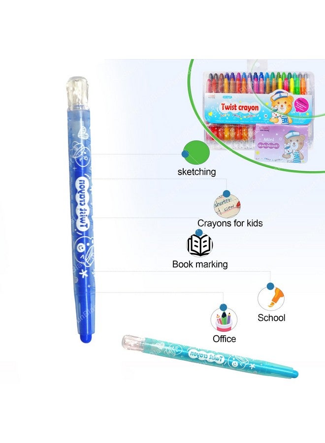 فنبلاست أقلام تلوين فن بلاست تويست للأطفال - مجموعة من 36 قطعة، أقلام تلوين دوارة للأطفال، أقلام تلوين للرسم والتلوين للأطفال، مجموعة أدوات فنية وحرفية، هدايا عيد ميلاد للأطفال (عبوة من 36 قطعة) - Image 5