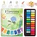 Cbcmpica Watercolor Workbook Coloring Book Beginner Friendly Painting Kit Watercolor Workbooks for Adults with 24 Colors Paint Exploration Gift for Adults Teens Flowers - Image 2