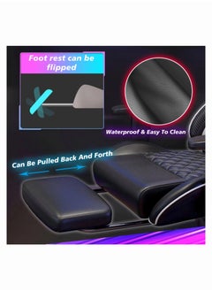 Chulovs Chulovs Gaming Chair Office Chair With Footrest Racing Ergonomic Chair Leather Reclining Video Game Chair Adjustable Armrest High Back Gamer Chair With Headrest And Lumbar Support  - Image 5
