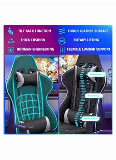 Chulovs Chulovs Gaming Chair Office Chair With Footrest Racing Ergonomic Chair Leather Reclining Video Game Chair Adjustable Armrest High Back Gamer Chair With Headrest And Lumbar Support  - Image 4