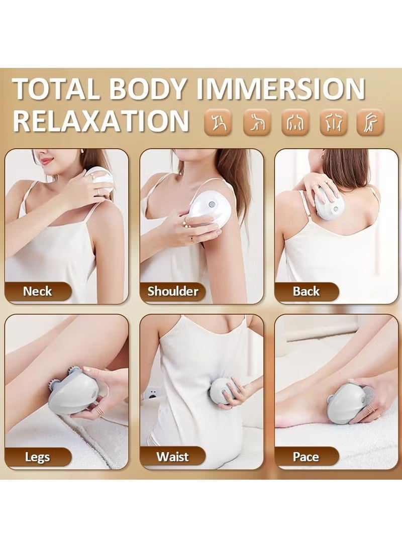 Electric Scalp Massager Multifunctional Waterproof Head Massager With 96 Kneading Nodes Rechargeable Head Scratcher For Hair Growth Stress Relax Relaxing Gifts For Women Men Her(White) - Image 5