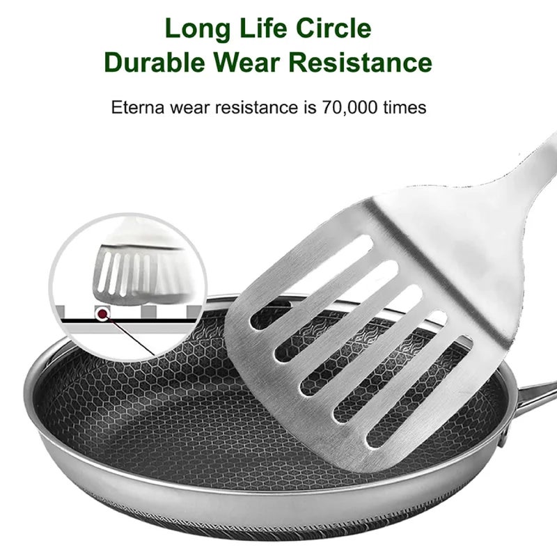 Jecrina مقلاة جيكرينا مسطحة من الفولاذ المقاوم للصدأ غير لاصقة بطلاء خالي من PFOA مقلاة بايلا للمأكولات البحرية 28 سم - Image 5