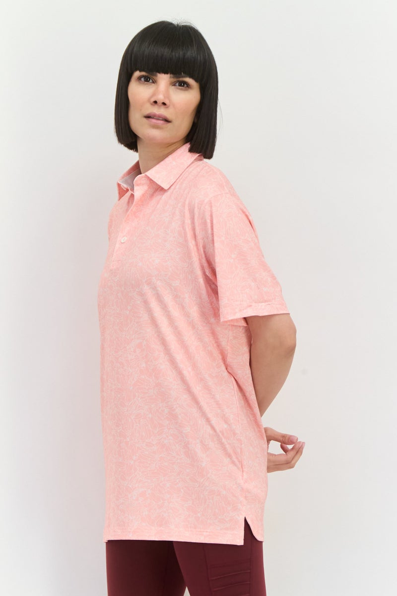PUMA Women Sportswear Fit Short Sleeve Training Polo Shirt, Peach - Image 2