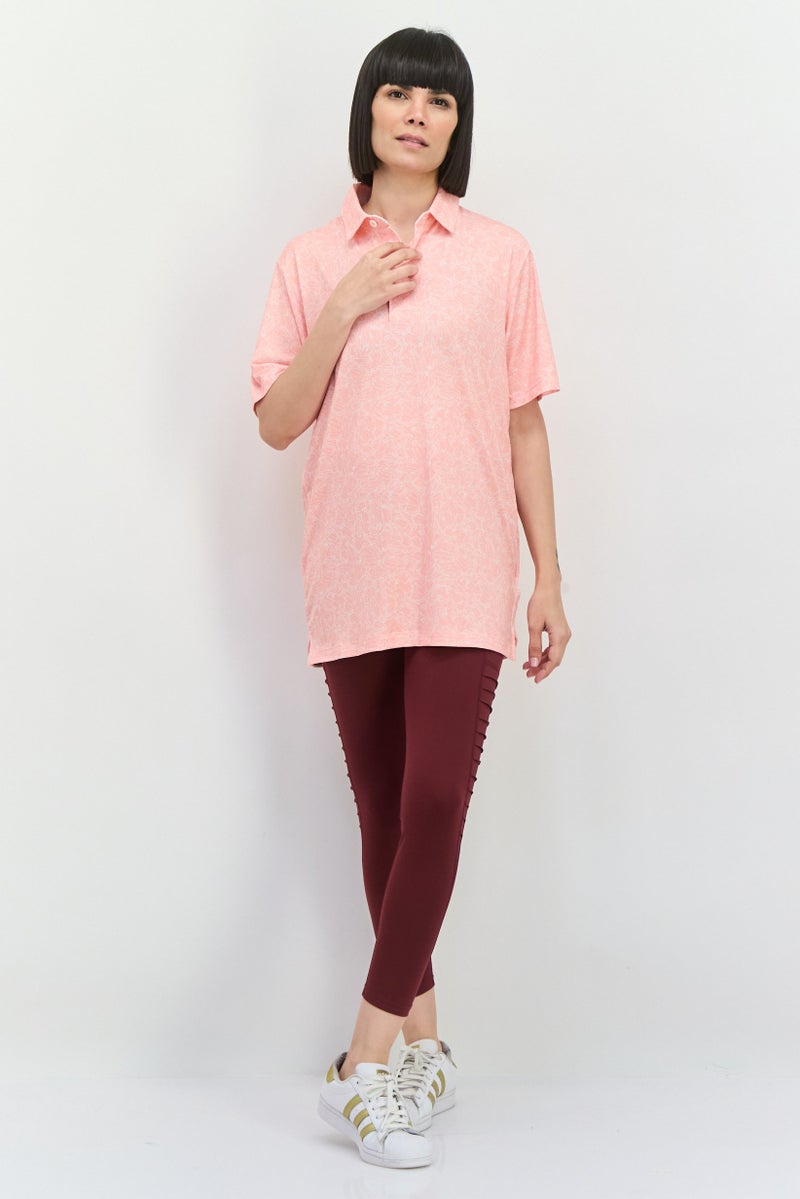 PUMA Women Sportswear Fit Short Sleeve Training Polo Shirt, Peach - Image 4