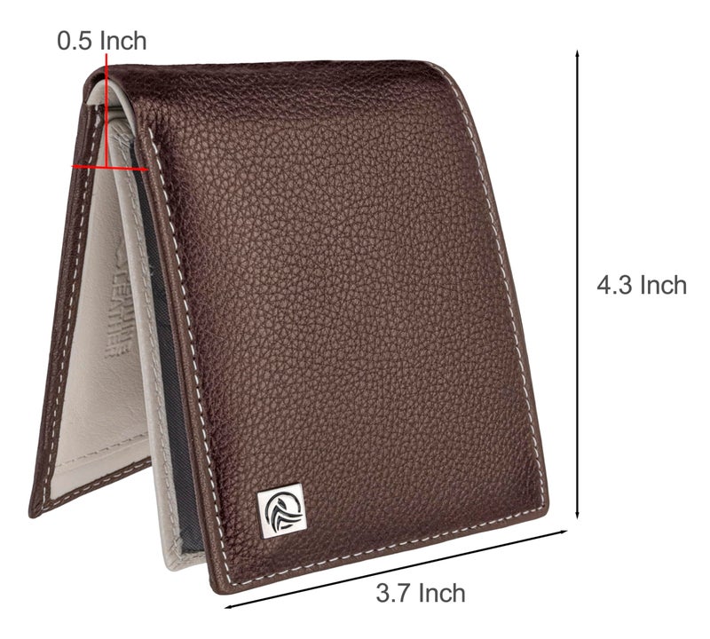 ANTONIO VALERIA Noah Brown/Sand Leather Wallet for Men - Image 5