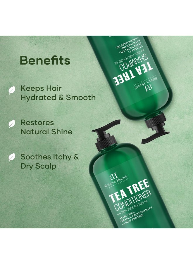 Botanic Hearth Botanic Hearth Shampoo and Conditioner Set - with 100% Pure Tea Tree Oil, for Itchy and Dry Scalp, Sulfate/Paraben Free - for Men and Women - 16 fl oz each  - Image 4