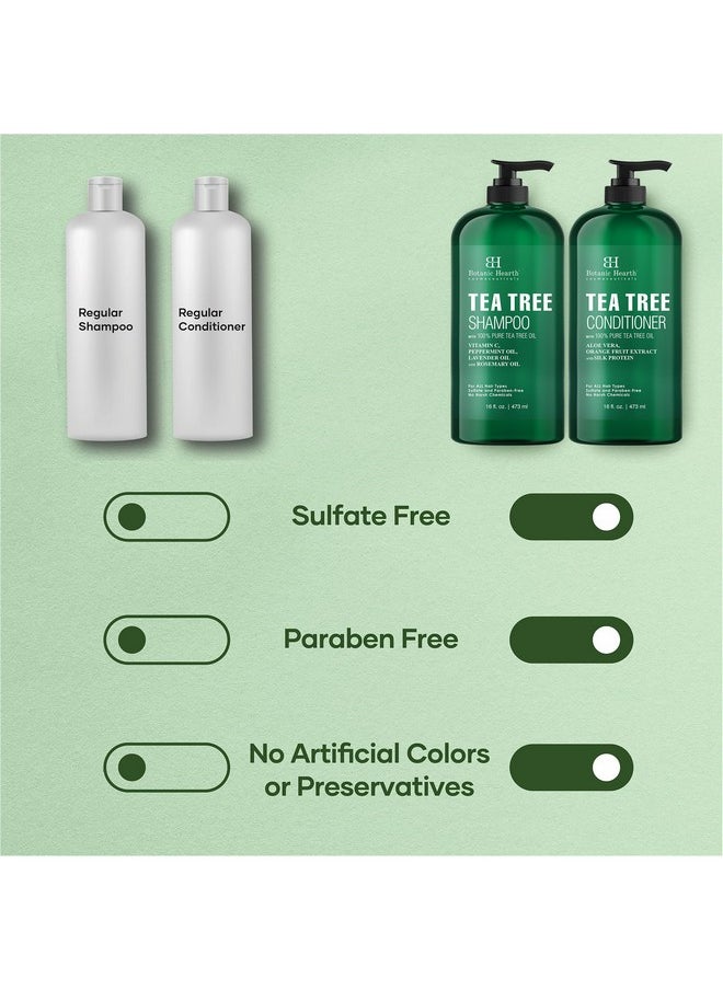 Botanic Hearth Botanic Hearth Shampoo and Conditioner Set - with 100% Pure Tea Tree Oil, for Itchy and Dry Scalp, Sulfate/Paraben Free - for Men and Women - 16 fl oz each  - Image 5