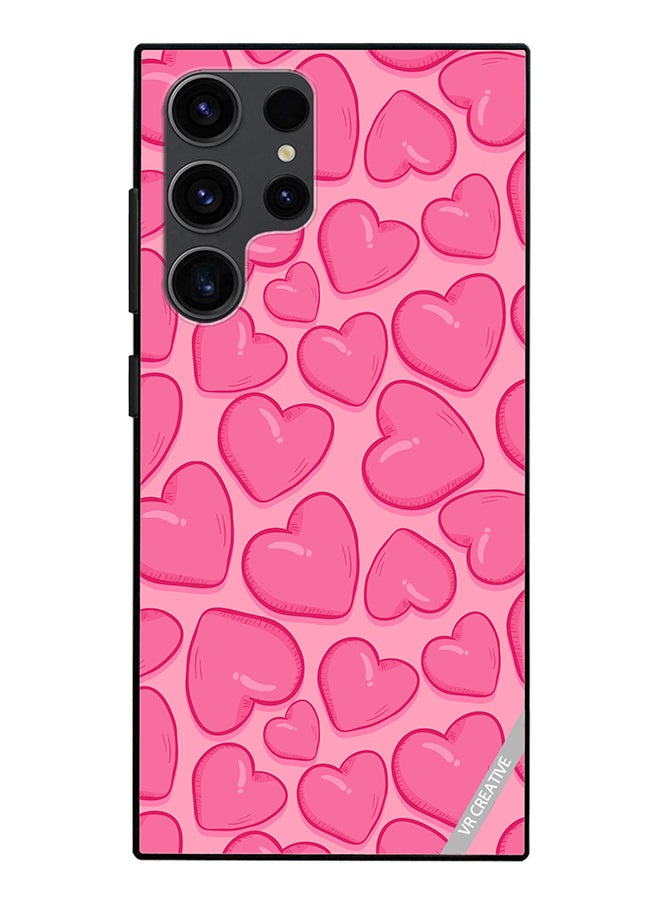 VR CREATIVE Protective Case Cover For Samsung Galaxy S24 Ultra Pink Herat Design Multicolour - Image 1