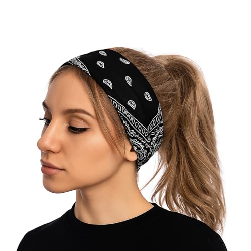 Flavizo 4 Pcs Wide Hairband - Stylish Headband for Women, Stretchy Head Band for Girls, Non Slip Bandana for Versatile, Hair Accessories for Sports Yoga Wear - Image 5