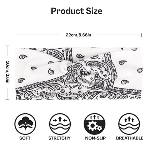 Flavizo 4 Pcs Wide Hairband - Stylish Headband for Women, Stretchy Head Band for Girls, Non Slip Bandana for Versatile, Hair Accessories for Sports Yoga Wear - Image 2