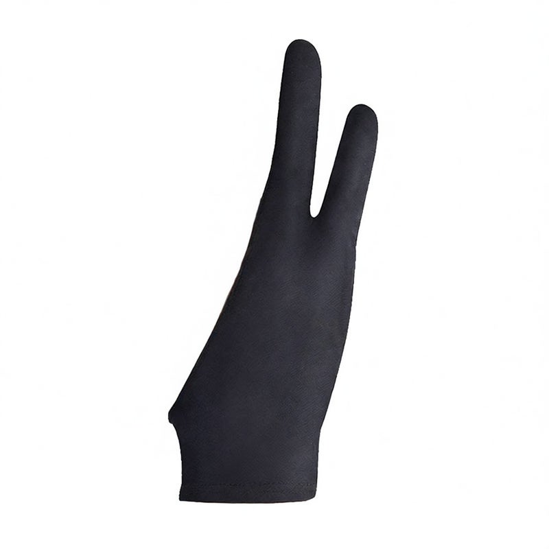 Drawing Glove: 2-Finger Black Lycra Glove - Anti-Smudge Ergonomic Glove for Digital Artists Graphic Tablet Use - Image 3