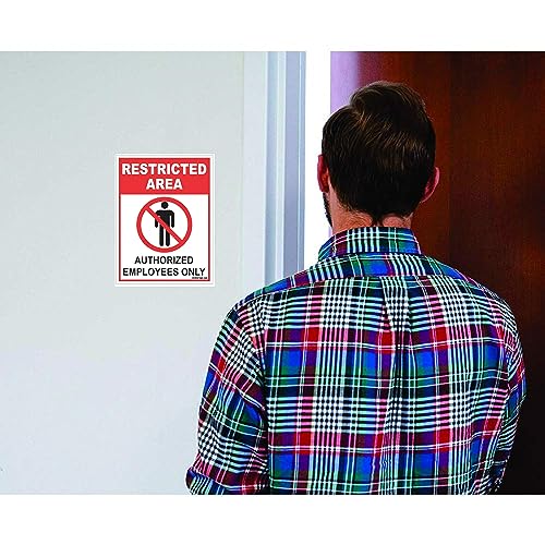 Clickforsign RES-AREA-SB-59(8X6) Restricted Area Authorized Employee Only Sign Board, 200 x 150 mm - Image 2