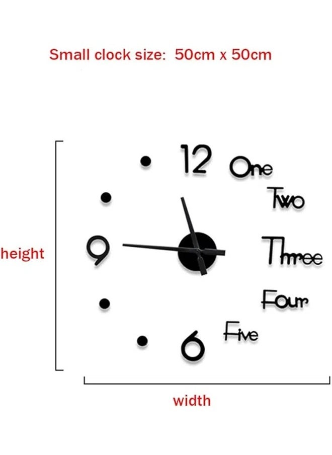 yongsheng Effect Sticker Digital Wall Clock Black， Frameless Wall Clock Kit Silent Non Ticking Modern Wall Clock for Living Room Bedroom Kitchen Office Decoration (Black, Small)  - Image 4