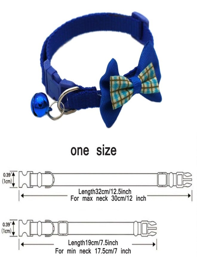 cyhaen Puppy Collar with Bell,Soft Nylon Identification Blue Cat Collar Bell for Dog Collar with Bowtie Adjustable Buckle for XXS Xs Tiny Little Pet Female Boys Dogs,Neck 7.5-12.5 Inch - Image 5