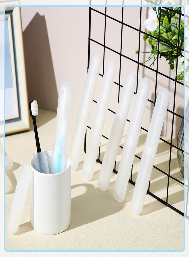 Cunhill 60 Pieces Plastic Toothbrush Holders Portable Travel Toothbrush Case Cover Protector Case Holders for Indoor Outdoor Travel Trip Home Camping School (Clear - Image 4