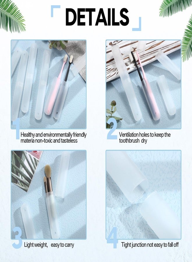 Cunhill 60 Pieces Plastic Toothbrush Holders Portable Travel Toothbrush Case Cover Protector Case Holders for Indoor Outdoor Travel Trip Home Camping School (Clear - Image 3