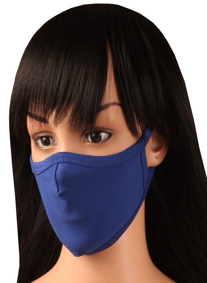 تتش ستون قناع وجه واقي من التلوث والضباب الدخاني والبرد والسعال من تاتشستون، مصنوع من القطن الناعم المحبوك - مقاس متوسط مريح، قابل للغسل، طبقتان. (عبوة من 3 أقنعة). متوفر بألوان: وردي، أزرق، أسود. - Image 2