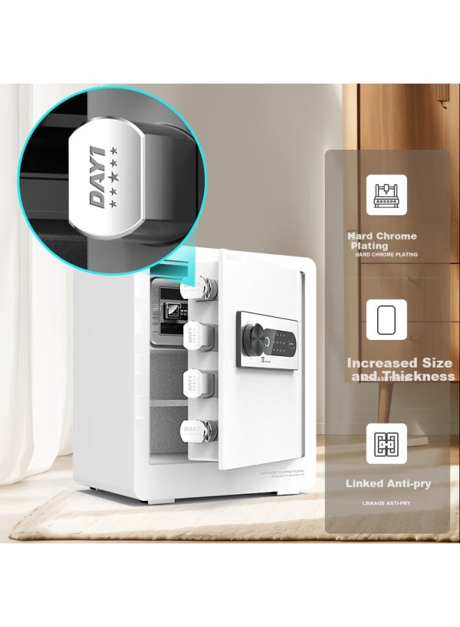 Dayi Home Safe, Small Fingerprint Password Office All-steel Anti-theft Wall-mountable Cabinet Safe, Height 45cm, Obsidian Black Password - Image 3