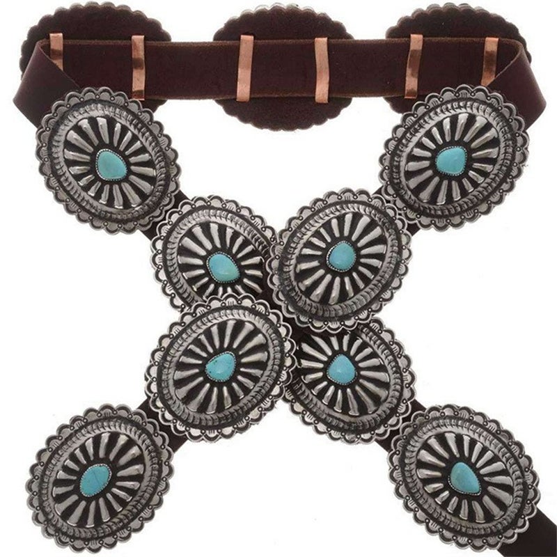 Cross-border jewelry retro belt European and American turquoise waist chain belt factory wholesale fashion jewelry waist seal body chain XFY-002  - Image 1