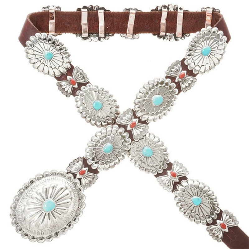 Cross-border jewelry retro belt European and American turquoise waist chain belt factory wholesale fashion jewelry waist seal body chain XFY-002  - Image 5