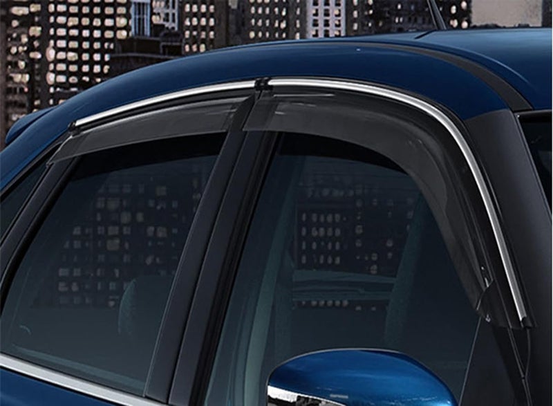Auto E-Shopping Chromeline Silverline Door Rain Visor Wind Deflector Compatible for Toyota Innova Model 2005 2015 Set of 4 Pieces - Image 4