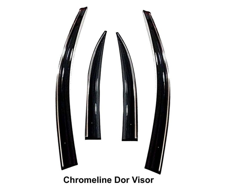 Auto E-Shopping Chromeline Silverline Door Rain Visor Wind Deflector Compatible for Toyota Innova Model 2005 2015 Set of 4 Pieces - Image 3