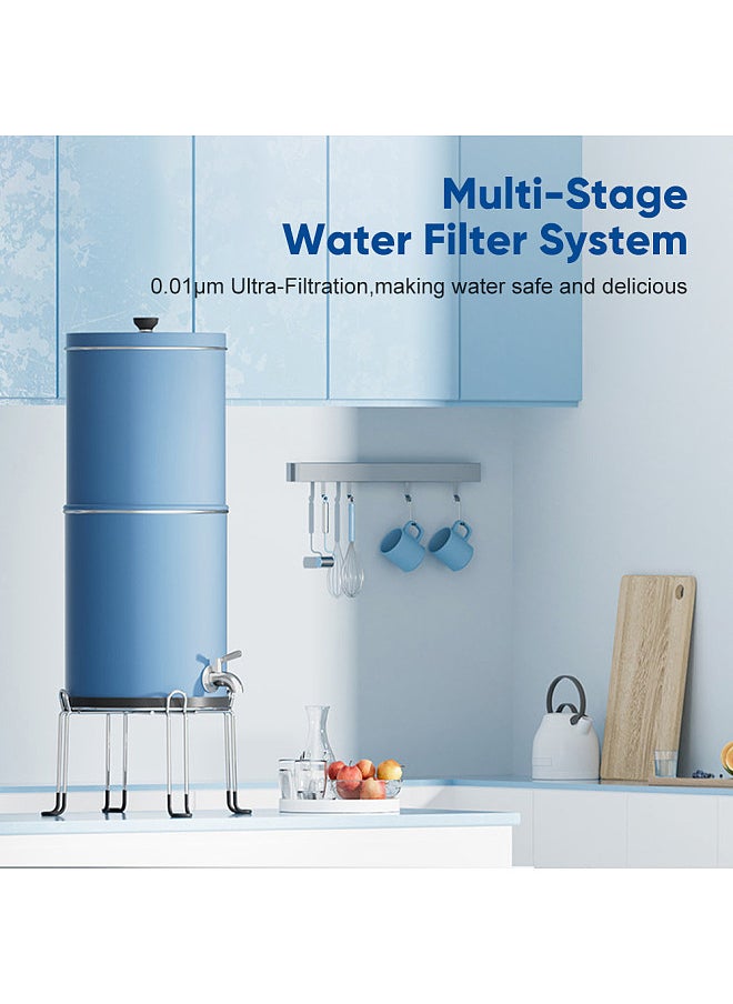 Generic - 2.25 Gallon Gravity Water Filter System Stainless Steel Countertop Water Filter System Water Purifier - Image 1
