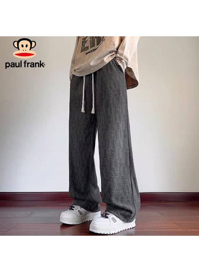 Paul Frank Men's Casual Pants Spring Autumn Korean Style Straight Leg Wide Leg Draped Sweatpants Green 4XL - Image 1
