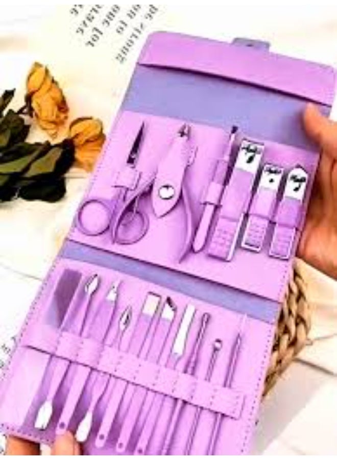 High Quality Nail Clipper Set Professional Portable Remover Cutter Nipper Clipper Kits Beauty Manicure Set Random Color 16PCS - Image 4